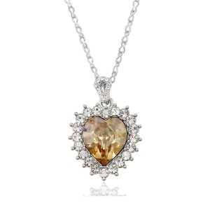 Eleganta kaklarota ar Swarovski kristāliem, rodija pārklājums, garums 45 cm